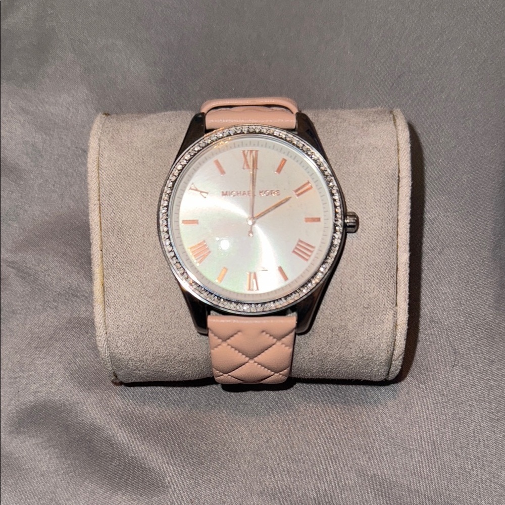 Michael Kors Pink Quilted Strap Watch, batteries need replacing